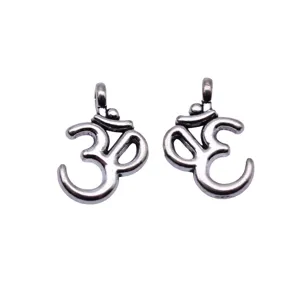 Pendentifs en métal symbole de yoga OM argent antique fabrication de bijoux accessoires DIY
