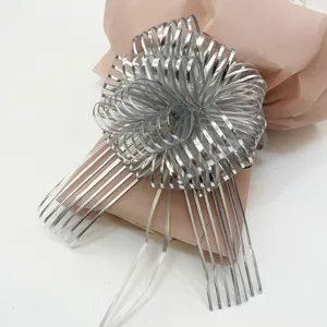 Christmas gift wrapping silver pull bow ribbon decoration for holiday party floral packing