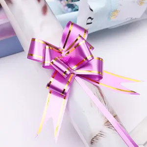 Purple pull bow gift wrapping ribbon flower bow for wedding party holiday decoration packaging