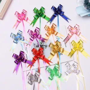 Colorful pull bows for gift wrapping and flower decoration, party accessory sets.
