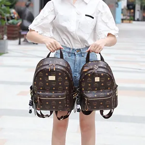 Damen Mode Leder Rucksack grosse Kapazitaet trendige Student Schultasche Reisetasche