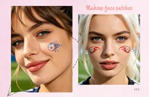 Detailansicht der Fußball-Gesichtsaufkleber mit wasserdichten temporären Tattoos für Partys.