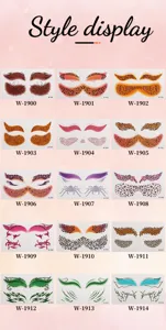 Waterproof temporary face tattoo stickers, leopard print Halloween makeup style display