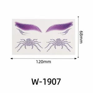 Halloween temporary face tattoo sticker waterproof leopard spider design size 120x68mm