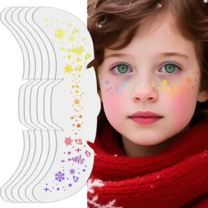 Weihnachts Gesicht Aufkleber holografische Sommersprossen Tattoo temporär Kinder Party Make-up