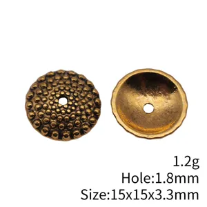 Antikbronze Perlenkappe Abstandshalter für DIY Schmuckherstellung 15x15x3.3mm Loch 1.8mm.