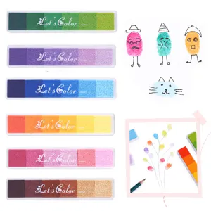 36 colors sponge ink pad set for kids finger painting DIY craft handbook art tools and drawing.