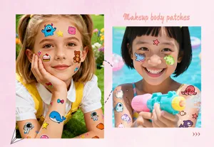 Autocollants de tatouage temporaire de dessin animé mignons et imperméables pour enfants.