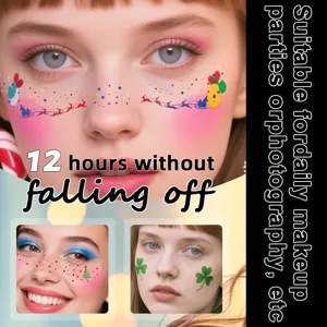 Christmas face tattoo stickers waterproof temporary freckles decals for party makeup
