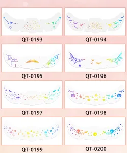 Halloween holographic face stickers temporary laser tattoo festival party face glitter