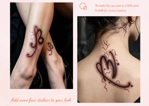 Gothic temporary tattoo sticker waterproof dark zodiac symbols gradient smudge detail view