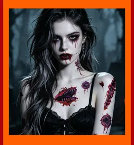 Speciale tatuaggio temporaneo Halloween impermeabile adesivo di cicatrici per festa cosplay.