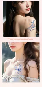 Waterproof temporary butterfly tattoo sticker, colorful ins style cute art for daily makeup.