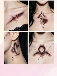 Dark gothic zodiac temporary tattoo sticker waterproof long lasting body art body sticker