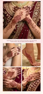 Waterproof henna temporary tattoo stickers with traditional Indian floral and mandala designs.