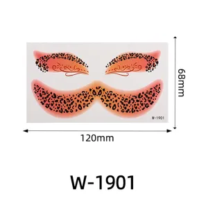 Leopard print eye face tattoo sticker temporary party makeup body art waterproof transfer sticker