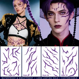 Holographic Laser Temporary Tattoo Sticker Waterproof Body Art Fake Tattoo For Women Men Cosplay Party