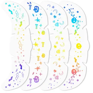 Holographic Halloween face tattoo stickers rainbow temporary stickers spooky party body art decor