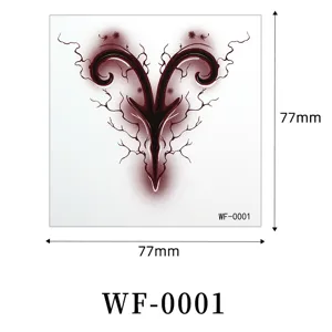 Gothic Aries Zodiac Temporary Tattoo Sticker Waterproof Dark Style Body Art 77x77mm