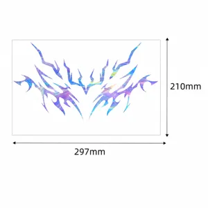 Holographic temporary tattoo sticker cyberpunk tribal demon waterproof body art decal 297x210mm
