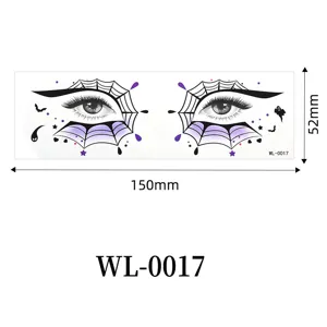 Halloween visage yeux tatouage autocollant temporaire étanche toile d'araignée maquillage de fête