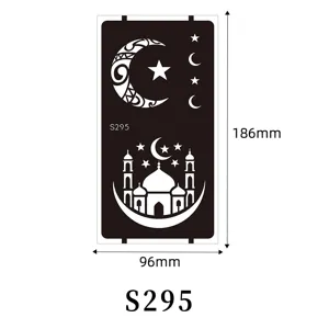 Islamic Mosque Moon Stencil DIY Henna Tattoo Template Airbrush Body Art Tool 186x96mm