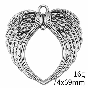 Grand pendentif ailes d'ange en métal accessoire bijoux alliage DIY 74x69mm 16g art
