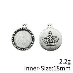 18mm Runde Kronen Lünette Schale DIY Anhänger Schmuckherstellung Metall Rohling