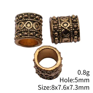 Antique bronze metal spacer beads large hole 8x7.6x7.3mm for DIY jewelry making crafts.