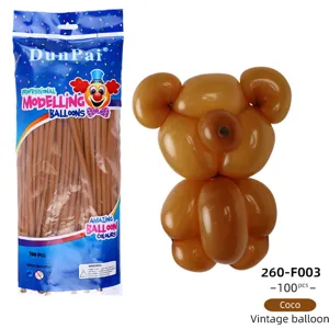 DunPai 260 Magic Modelling Balloons 100pcs Vintage Coco Color DIY Animal Balloon Decor