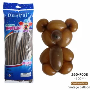Dunpai 260 Magic Modeling Balloons Vintage Brown Latex Long Balloons 100Pcs DIY Party Decor