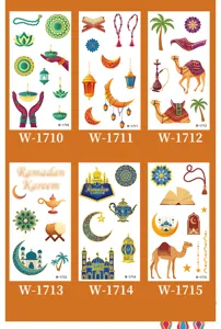 Ramadan Kareem temporary tattoo stickers for kids waterproof Islamic festival party decor