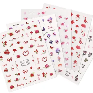 Conjunto de pegatinas impermeables de mariposas de rosa para diario manualidades arte