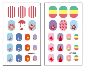 Cartoon nail art stickers cute fruit strawberry design DIY manicure decal for women girls