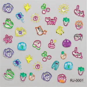 Cute 5D soft cartoon DIY stickers, adorable adhesive decorative decals for kids journaling and crafts.