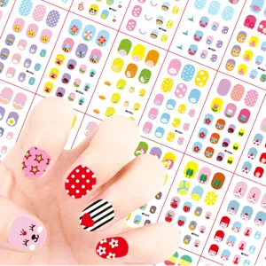 Kids Cartoon Nail Stickers Cute Fruit Strawberry Unicorn Nail Decals Colorful Self-Adhesive Nail Art Stickers For Girls Children Nail Decoration