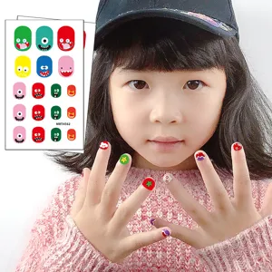 Kids cute cartoon nail stickers colorful fruit animal decals for little girls manicure art
