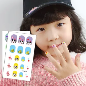 Cute cartoon kids nail stickers colorful animal nail art patches for girls main view