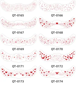Red butterfly star temporary face tattoo freckle stickers waterproof makeup variants.