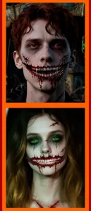 Halloween scary big mouth tattoo stickers for party and festival face makeup use