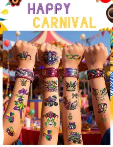 Carnival temporary tattoo waterproof stickers for festival party makeup dress up and parade events.