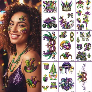 Waterproof temporary tattoo stickers for carnival party, festival face and body art decor.