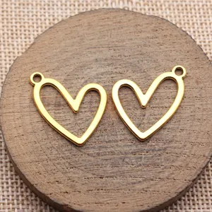 Vintage Zinklegierung Geometrische Hohle Herz Charms Für DIY Schmuckherstellung Galvanisierte Liebe Herz Anhänger Kunsthandwerk Zubehör Handwerk