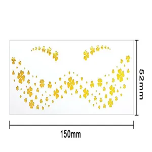 Gold foil four-leaf clover face sticker temporary waterproof tattoo 150x52mm makeup accessory