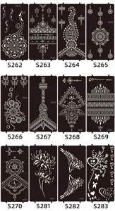 Henna tattoo stencils template body art DIY temporary sticker set diverse geometric patterns