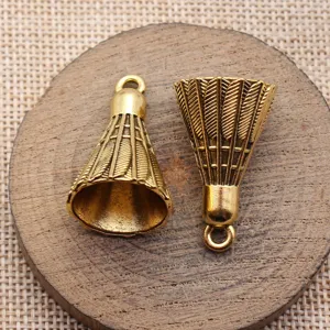 3D Federball Charms Zinklegierung Anhänger Für DIY Schmuckherstellung Halsketten Ohrringe Zubehör Antik Gold Silber Bronze