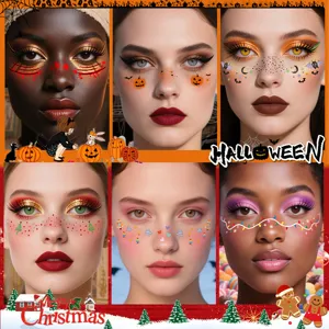 Waterproof Temporary Face Tattoo Stickers Freckles Decals For Halloween Christmas Party Makeup Cosmetic Facial Art
