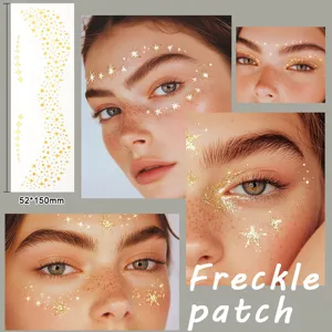 Gold glitter star face temporary tattoos freckle patch waterproof makeup festival sticker
