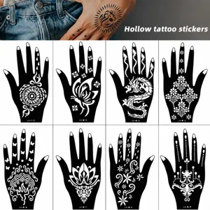Hollow tattoo stickers waterproof hand henna tattoo template DIY body painting art decals