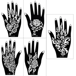 Henna tattoo stencils DIY hand painting templates hollow temporary tattoo stickers.